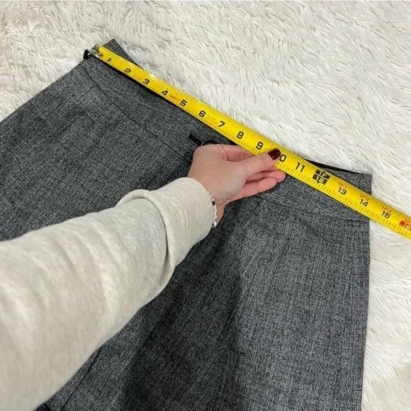 Banana Republic | Gray Marled Button Front A-line Skirt Stretch Size 4 - Picture 6 of 11